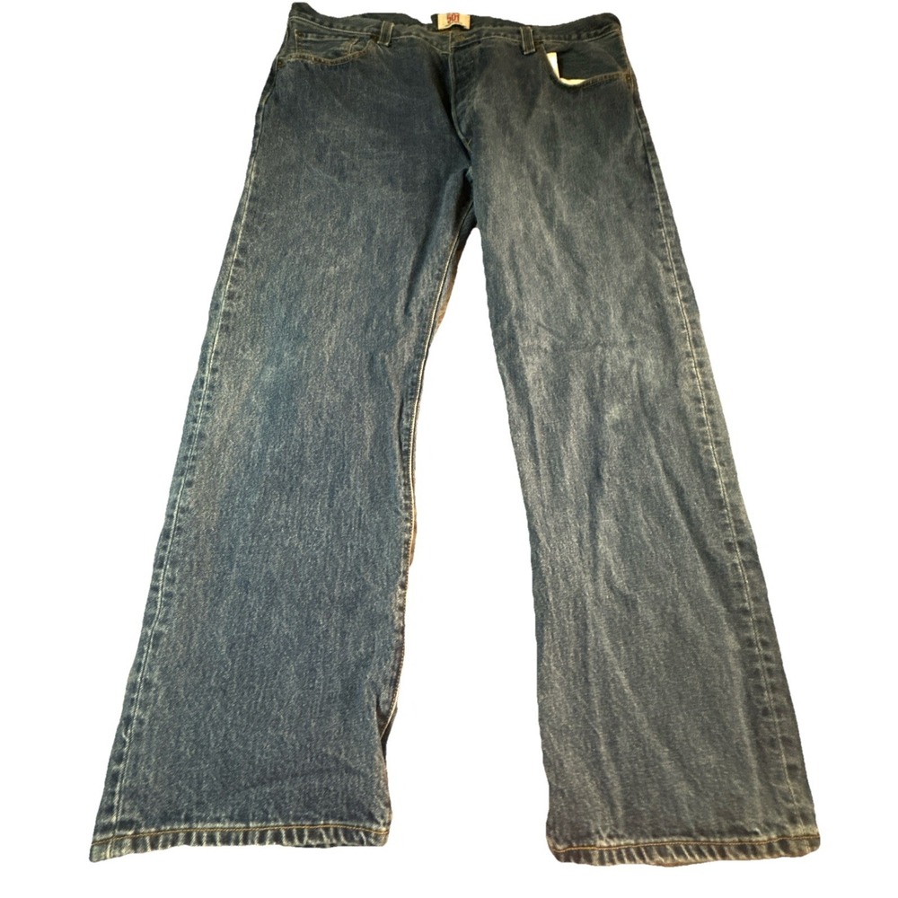Levis Jeans Mens 42x30 501 Original Straight Button Fly Stretch Denim Pants